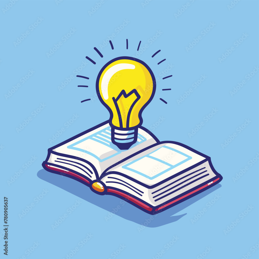 Book and light bulb creative thinking concept vector illustration Book and light bulb creative thinking concept vector illustration