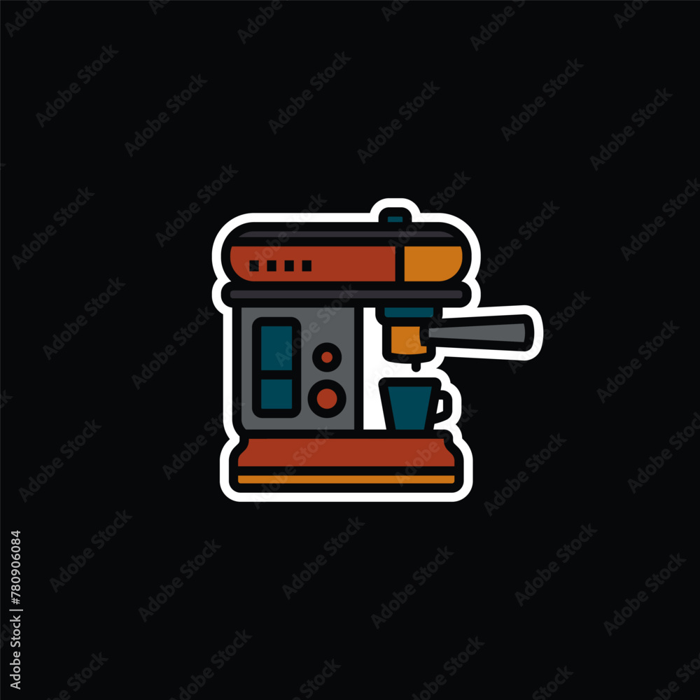 Original vector illustration. The contour icon of the coffee machine. Original vector illustration. The contour icon of the coffee machine.