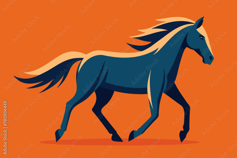 Flat Design Vector Illustration of Horse Silhouette Flat Design Vector Illustration of Horse Silhouette