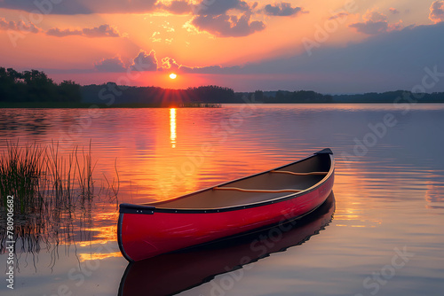 a canoe on a lake © Vincent