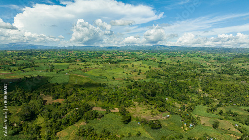 Mountains with rainforest and farmland in a mountainous province. Negros  Philippines.