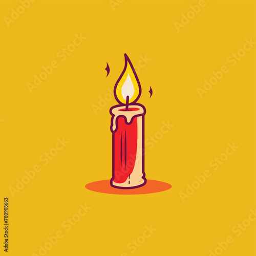 Candle light cartoon icon illustration vector design