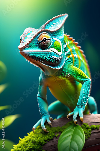 macro photography multi-colored chameleon © Ocharonata