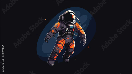 Astronaut vector image illustration with dark backg