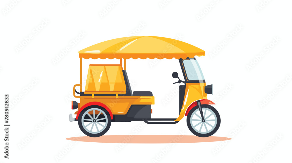 Auto rickshaw icon flat style isolated vector illus