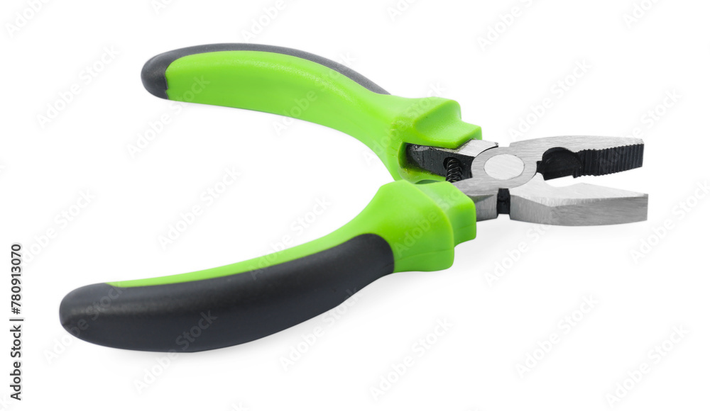 Obraz premium One combination pliers isolated on white. Construction tool