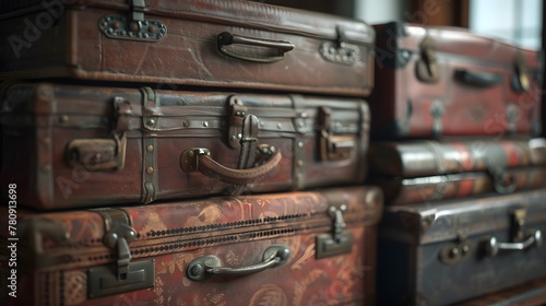 A set of old-fashioned suitcases