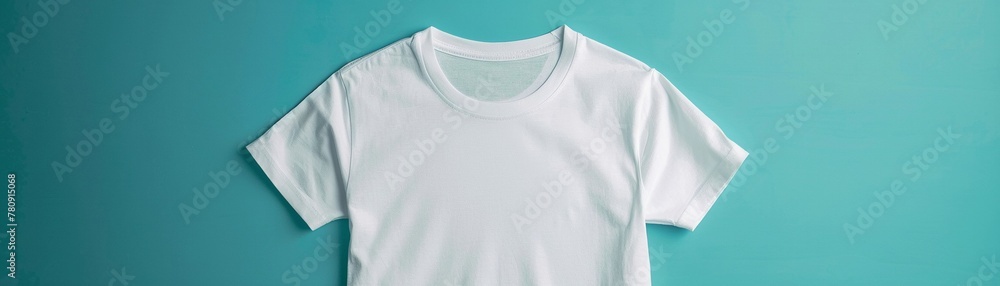 Minimalist white t-shirt on a clean background, ready for your design mockup to bring it to life Minimalist white t-shirt on a clean background, ready for your design mockup to bring it to life