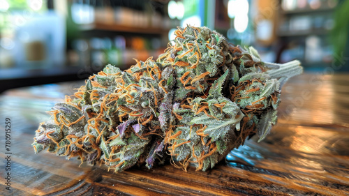 Close up of marijuana strain. Medical cannabis bud