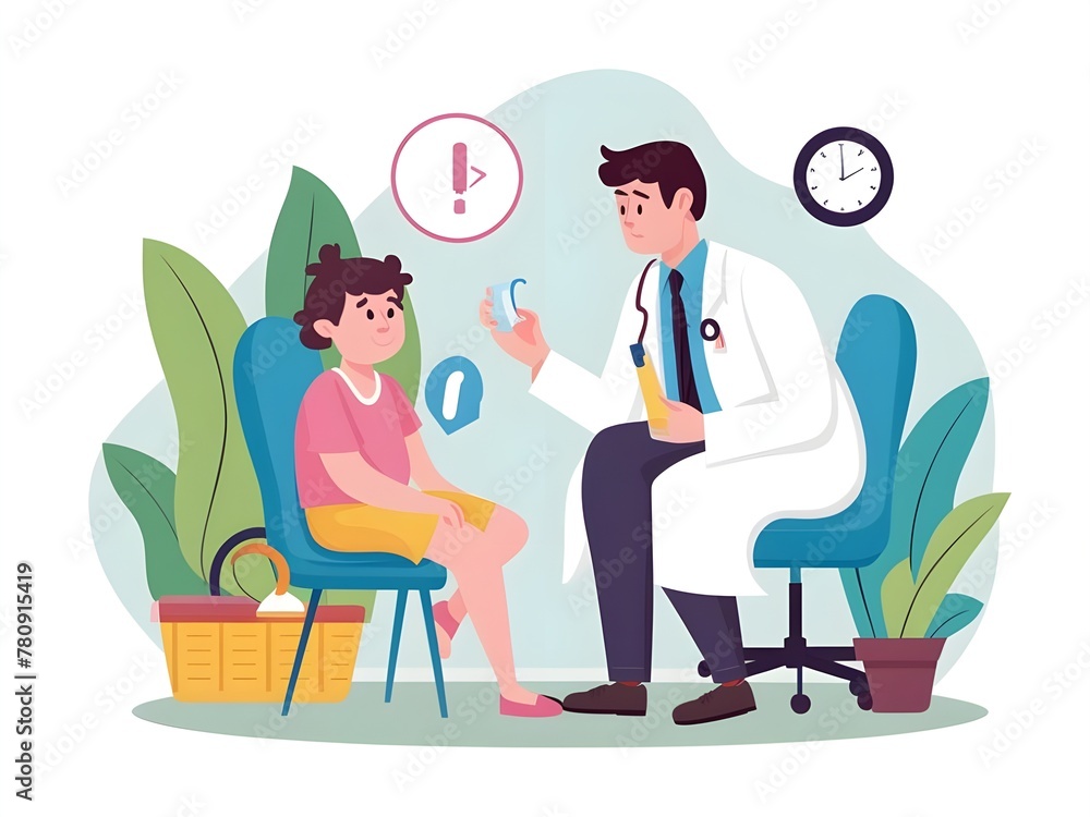 illustration of a Doctor check up patient 