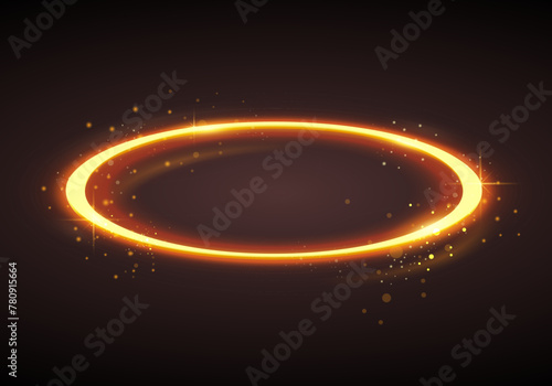 Shiny Halo Ring With Sparkle On Dark Background