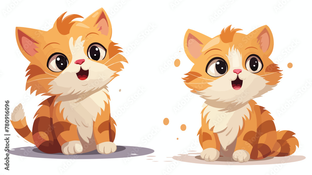 Baby cat vector illustration image 2d flat cartoon