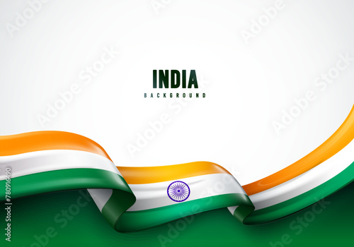 Waving Indian Banner. India Flag Concept.