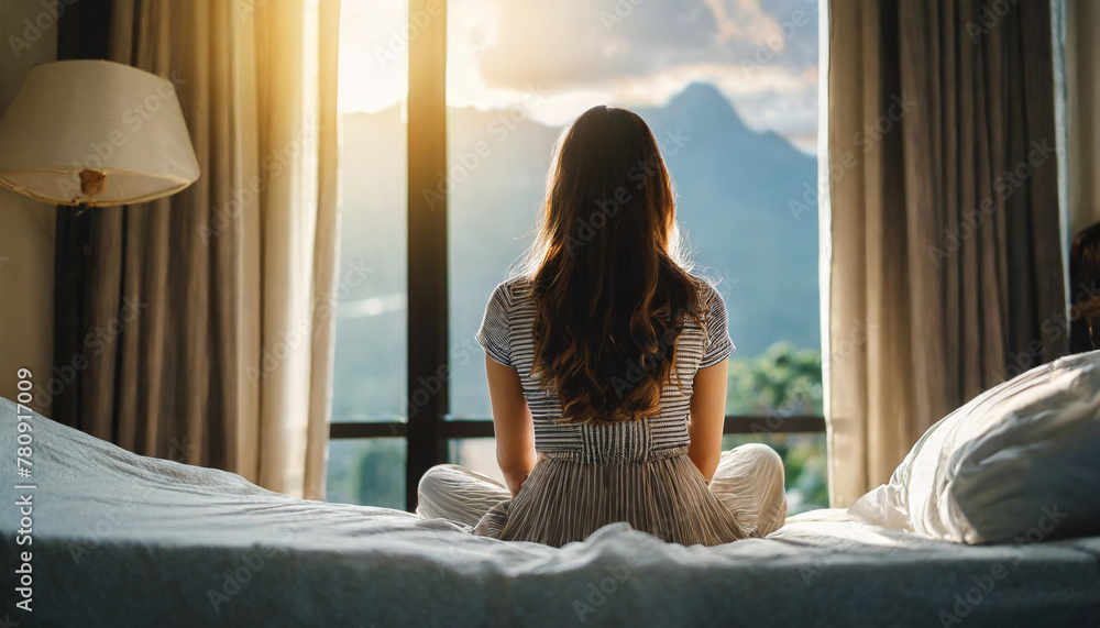 woman with flowing hair stares into distance, conveying sadness and stress lonely woman with flowing hair stares into distance, conveying sadness and stress lonely