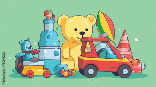 Baby toys design over colorful background vector il