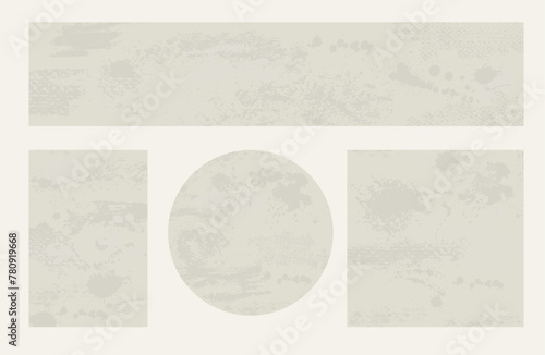 Set of beige backgrounds with blots. hand drawing. Not AI . Vector illustration