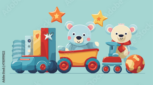 Baby toys design vector illustration 2d flat cartoo