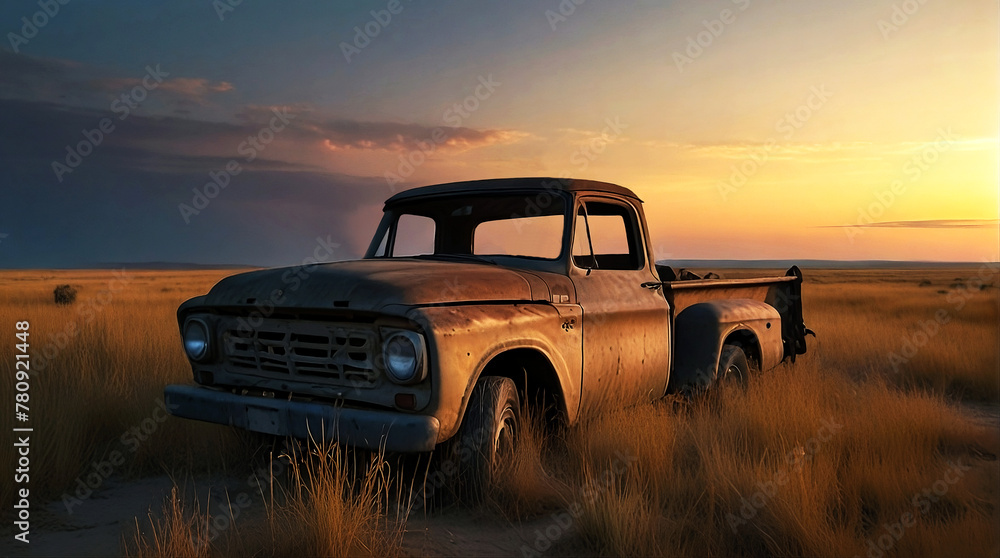 Fototapeta premium Wreck of a pickup truck