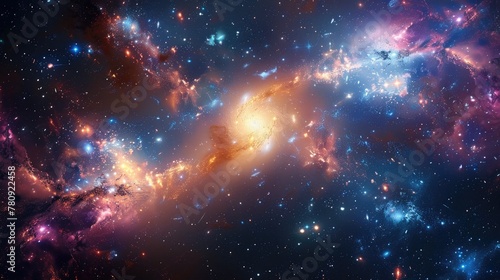 Captivating Cosmic Cluster A Mesmerizing Panorama of Intertwining Galaxies Across the Vast Expanse of the Universe