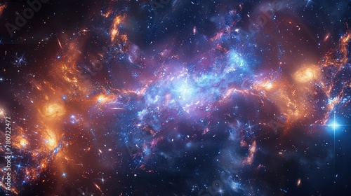 Captivating Cosmic Collision A Mesmerizing Dance of Galactic Clusters in the Vast Universe