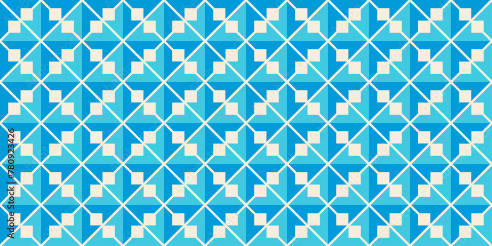Fototapeta premium Repeating Arrow Design Pattern, blue seamless pattern for wall design, background and ornament