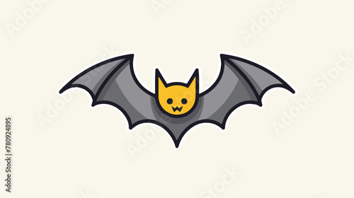 Bat Web Icon. Flat Line Filled Gray Icon Vector 2d