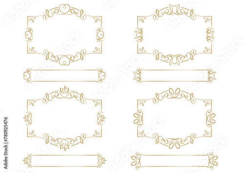 アナログ感のあるエレガントな装飾フレーム・見出しセット