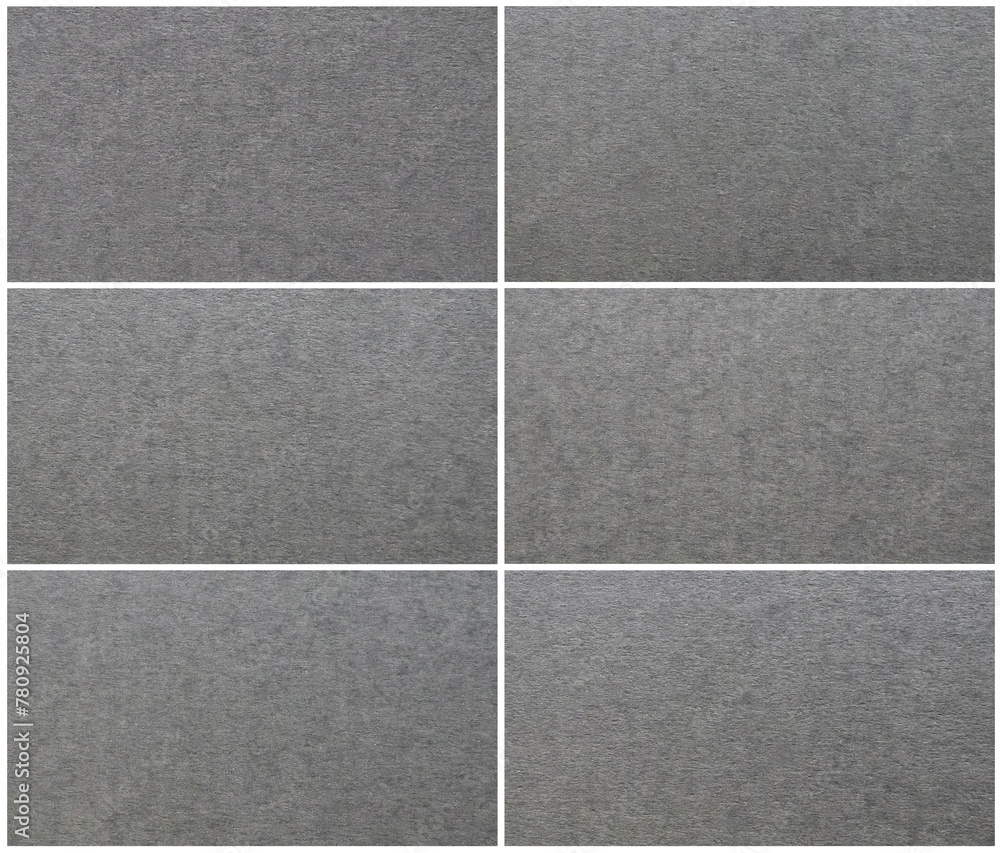 Fototapeta premium Dark gray colored tinted paper subtle texture six 4k backgrounds set