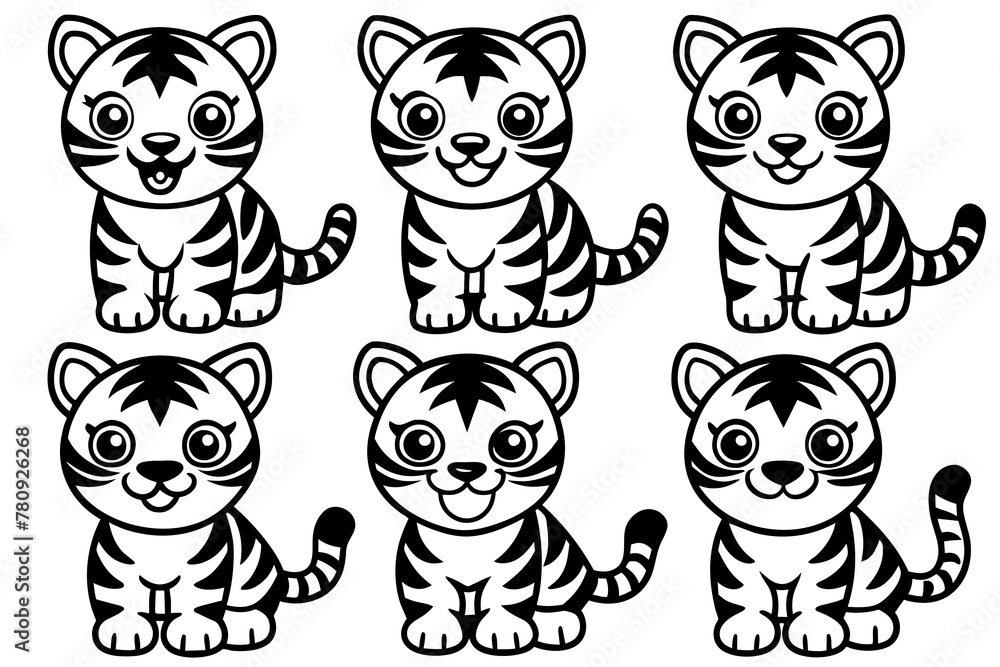 Cute tiger Icon Vector Illustration Cute tiger Icon Vector Illustration