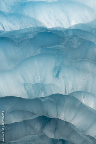 Blue and white close up of ice from a Glacier 