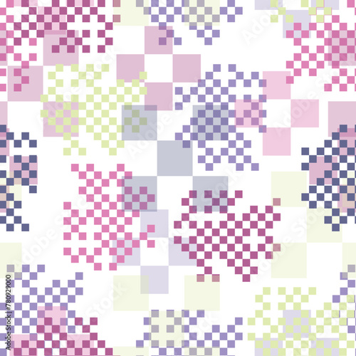 Weaving Pattern square more frequent, Vector seamless pattern. Watercolor hand drawn illustration sketch