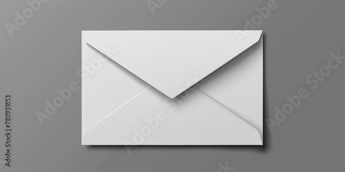 Simple white envelope casting a shadow on a gray surface. Suitable for business and office related designs