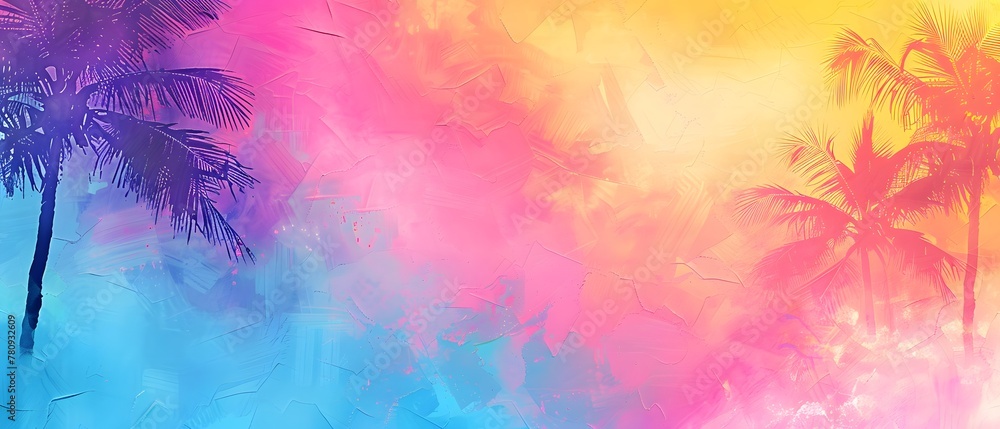 Obraz premium Abstract Colorful Hawaii Palms Pattern