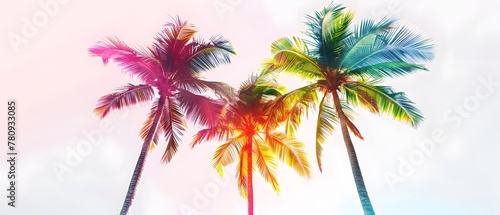  Abstract Colorful Hawaii Palms Pattern © Valentin