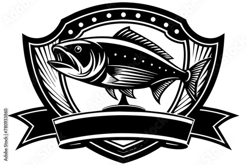 Vintage Fishing Tournament Logo A Classic Emblem for Anglers. This timeless vector illustration is tailor-made for fishing tournaments or club logos, exuding vintage charm and timeless appeal