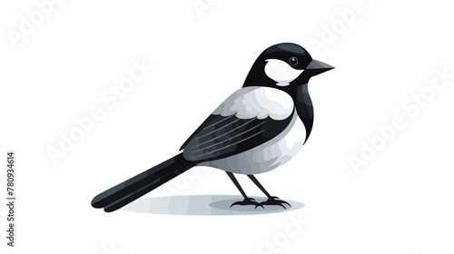 Black and white bird icon vector image with white b