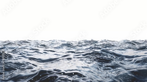 Hyperrealistic studio photo of water edge  lens set 50 percent submerged  white background