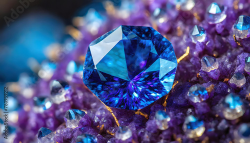 Vibrant Sapphire: Abstract Background of Nature's Gemstone Splendor