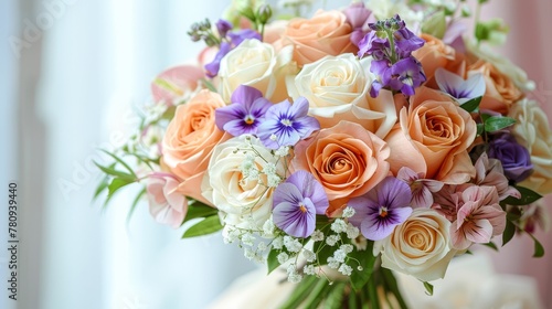  purple and orange blooms at its heart  surrounded by white and pink flowers