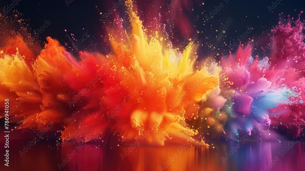 Vibrant Explosion of Colors Captured in Stunning Digital Artwork