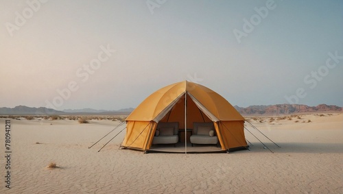 Solitude in the Sands: A Tranquil Desert Camping Experience © Sba3