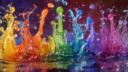 Captivating Collision of Radiant Color Splashes in High Definition