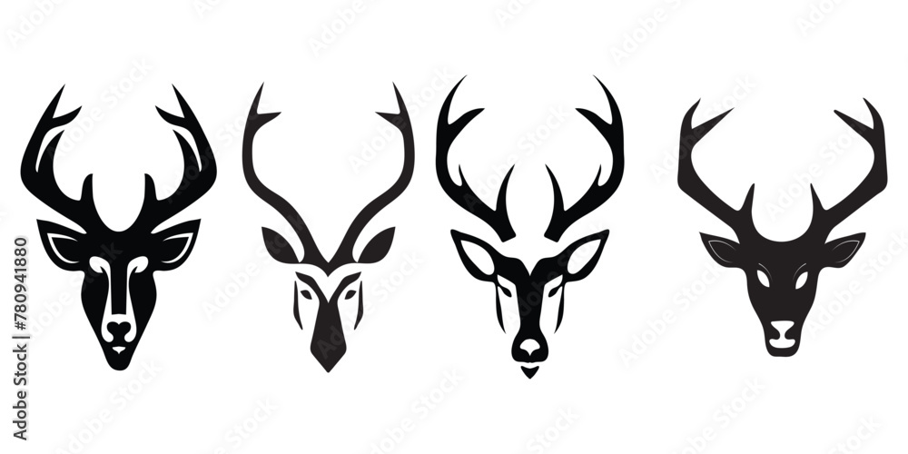 Deer head silhouette, Deer head vector art, illustration, Deer head bundle pack Deer head silhouette, Deer head vector art, illustration, Deer head bundle pack