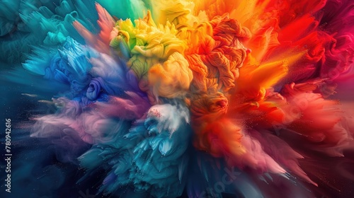 Mesmerizing Color Explosion Vivid Abstract Splashes of Vibrant Hues Capturing Dynamic Energy and Imagination