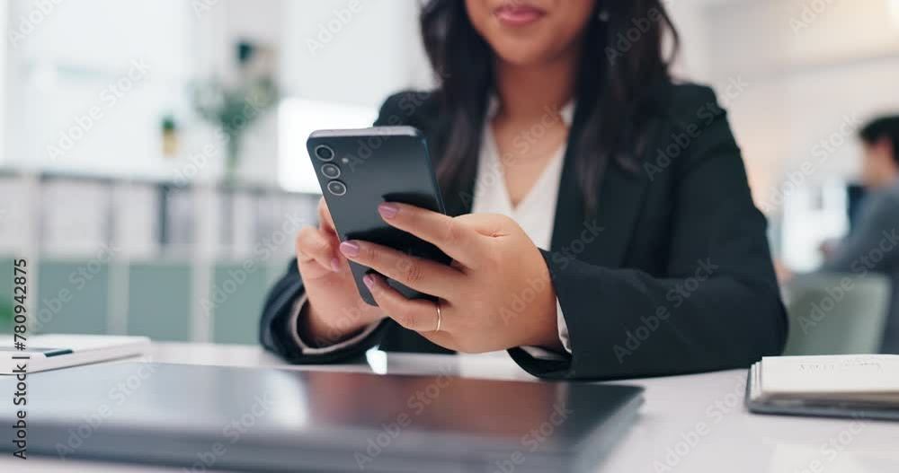 Hands, business and woman with a cellphone, typing and internet with social media and financial news. Economy, accountant and broker with smartphone and online blog with stock market, app and closeup Hands, business and woman with a cellphone, typing and internet with social media and financial news. Economy, accountant and broker with smartphone and online blog with stock market, app and closeup