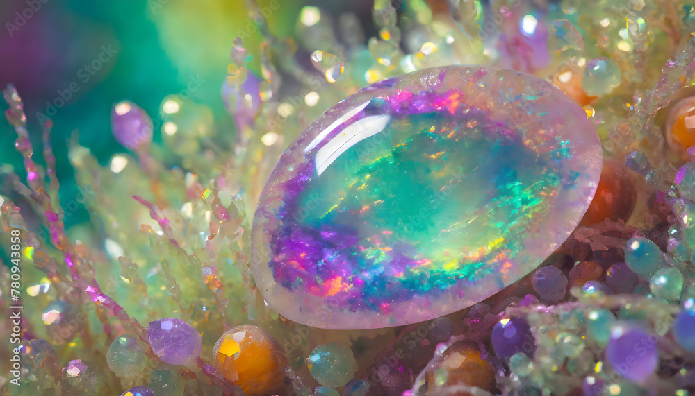 Vibrant Opal: Abstract Background of Nature's Gemstone Splendor Vibrant Opal: Abstract Background of Nature's Gemstone Splendor