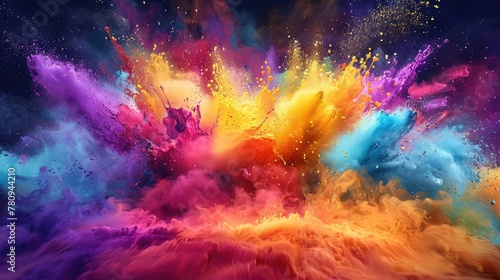 Vibrant Explosion of Dynamic Color and Energy in Digital Art Masterpiece