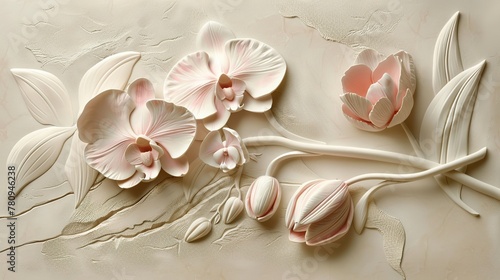 pastel orchid tulip wall decoration