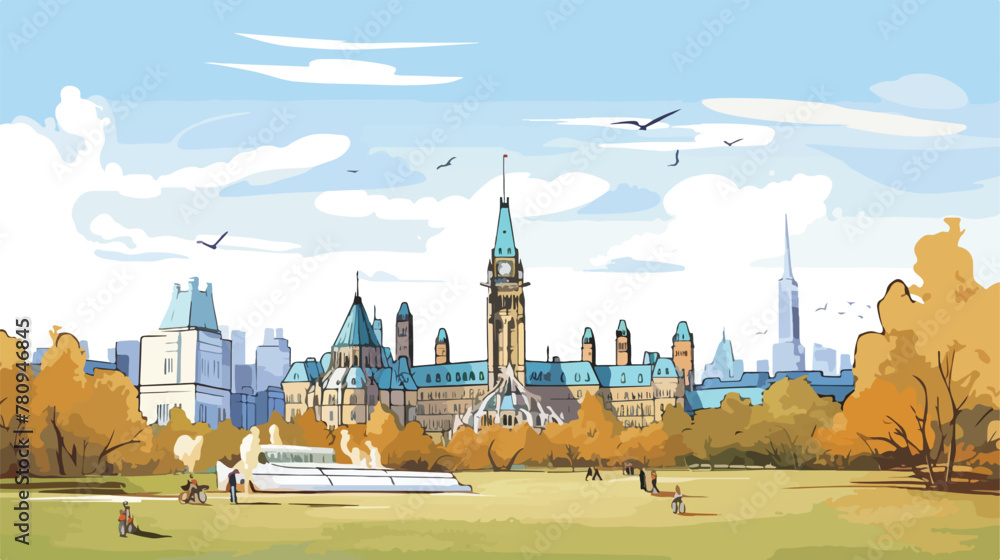 Building view with landmark of Ottawa is Canadas ca - obrazy, fototapety, plakaty 