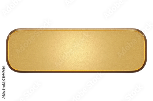 Obraz na płótnie 3d illustration. Gold rcangle button with frame . buton transparent background.. w salonie